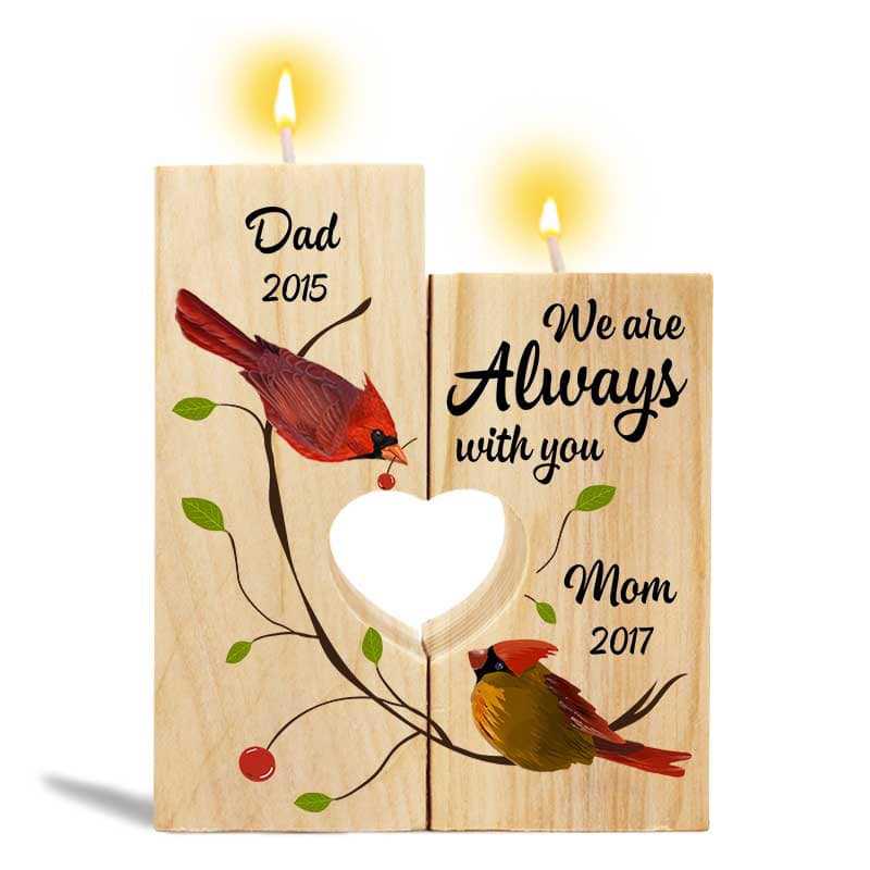 Candle Holder Always With You Cardinal Memorial Personalized Candle Holder Onesize