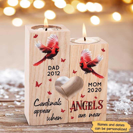 Candle Holder Angels Among Us Cardinal Memorial Personalized Candle Holder Onesize