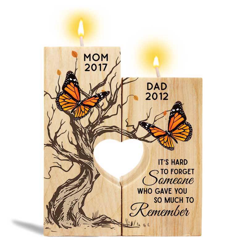 Candle Holder Butterfly Hard To Forget Memorial Personalized Candle Holder Onesize