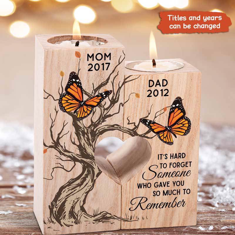 Candle Holder Butterfly Hard To Forget Memorial Personalized Candle Holder Onesize