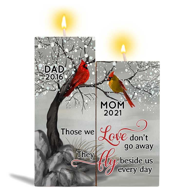 Candle Holder Cardinals Blossom Tree Dad Mom Memorial Personalized Candle Holder Onesize