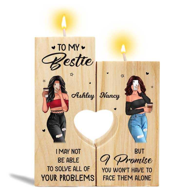 Candle Holder Standing Selfie Girls Besties Personalized Candle Holder Onesize
