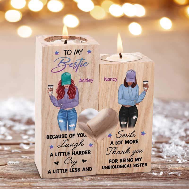 Candle Holder To My Bestie Front View Personalized Candle Holder Onesize