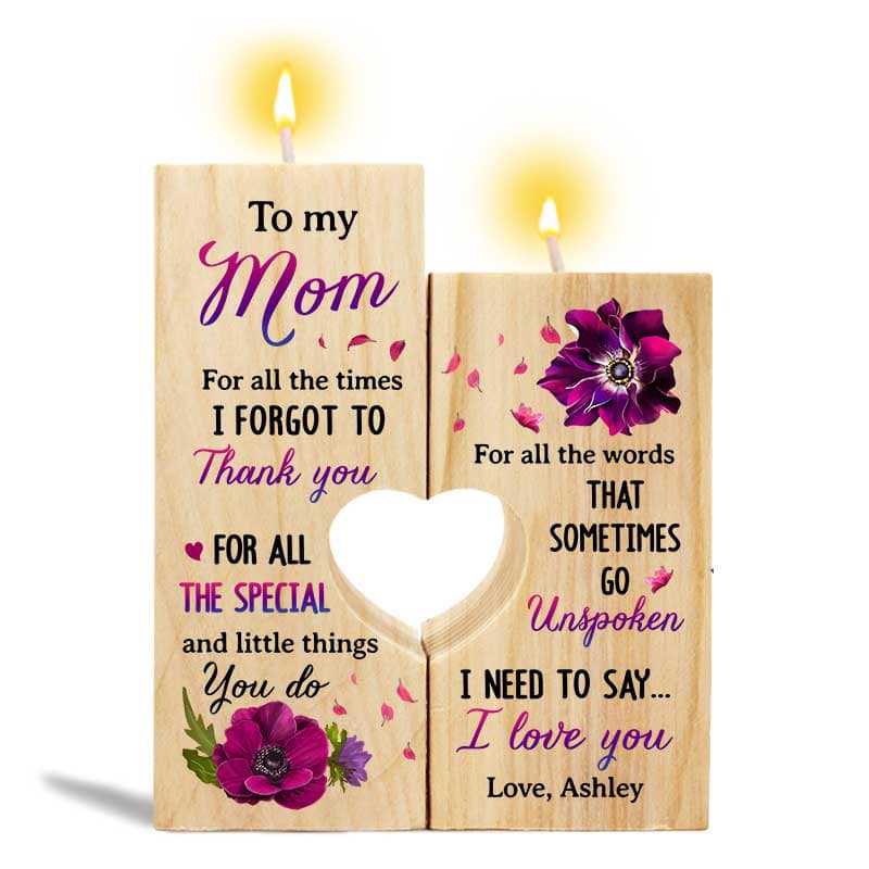Candle Holder To My Mom Violet Flower Personalized Candle Holder Onesize