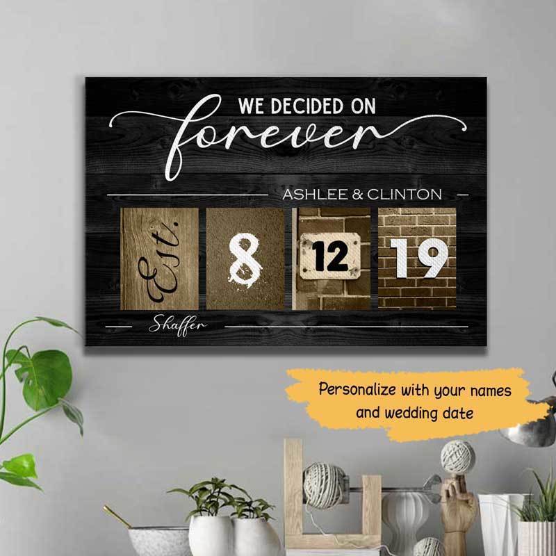 Canvas Prints Wedding Date Art Personalized Canvas 24" x 16" - BEST SELLER
