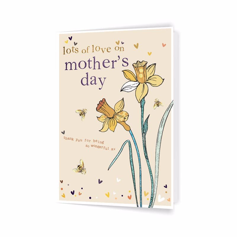 Cards Daffodil Lots of Love On Mother‘s Day Folded Greeting Card