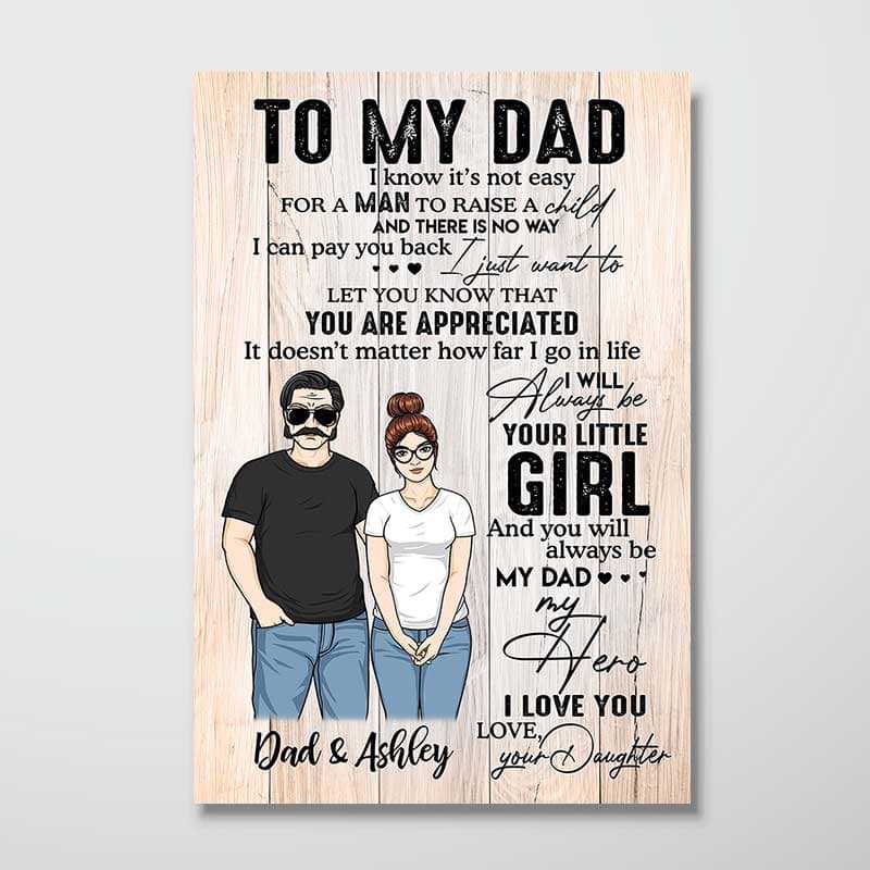 To Dad Standing Father Daughter Gift Personalized Poster