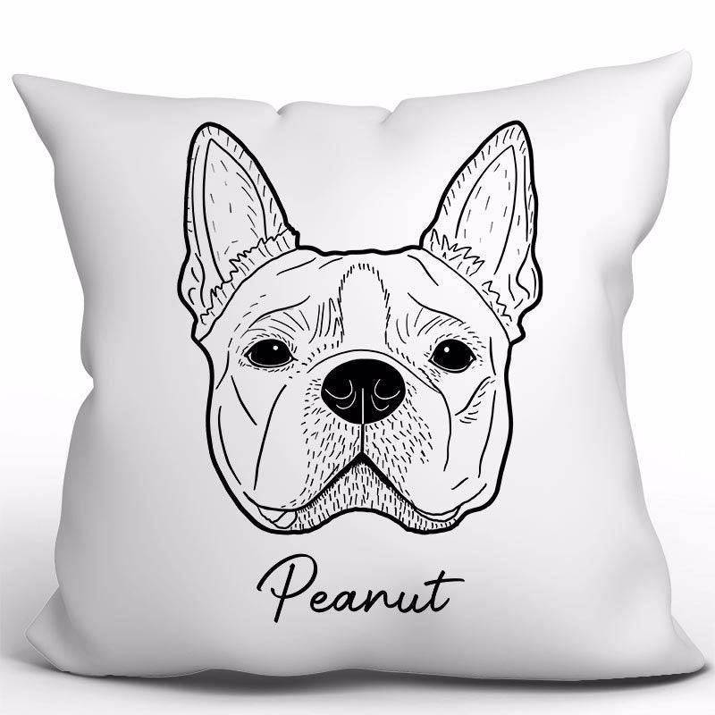 Dog Head Outline Simple Personalized Pillow (Insert Included)