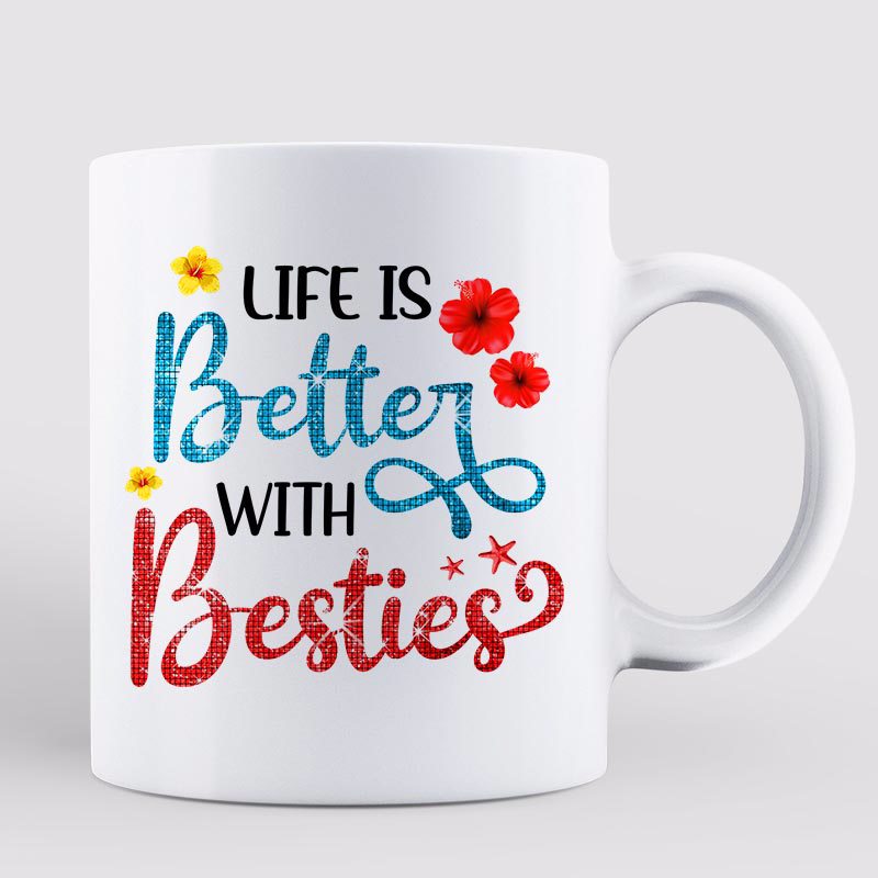 Summer Doll Besties Sitting On The Beach Personalized Mug
