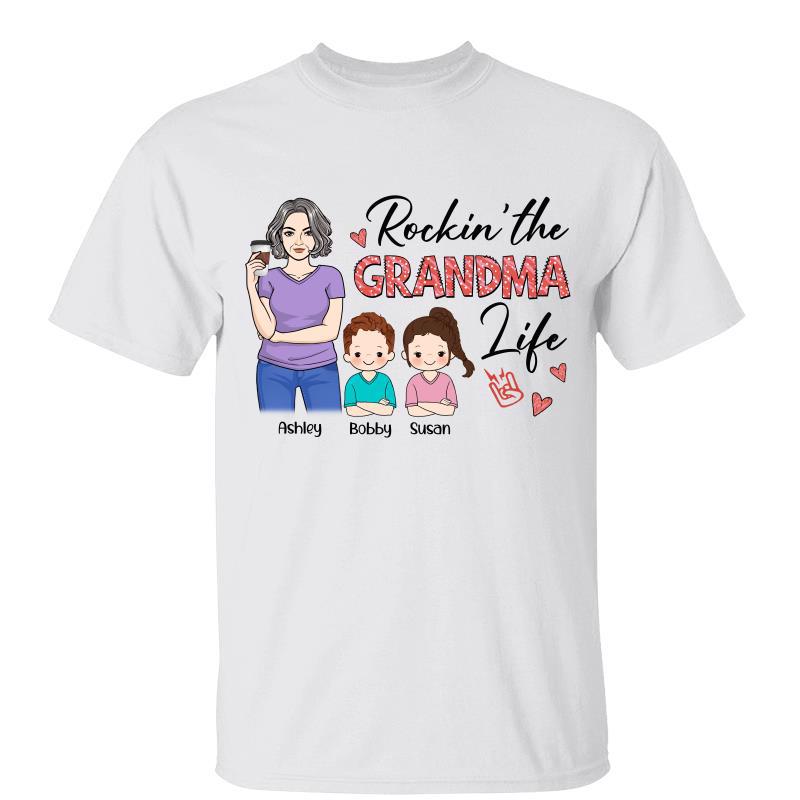 Rockin‘ Mom Grandma Life Woman & Kid Personalized Shirt