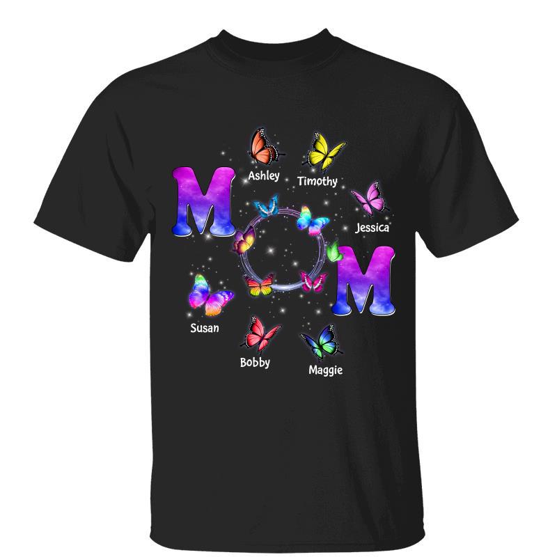 Mom Galaxy Butterflies Personalized Shirt