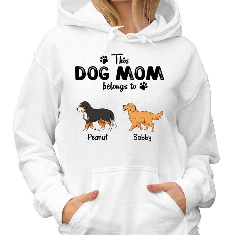 This Dog Mom Belongs To Walking Dogs Personalized Hoodie Sweatshirt