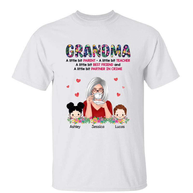 Grandma A Little Bit Parent Gift Personalized Shirt