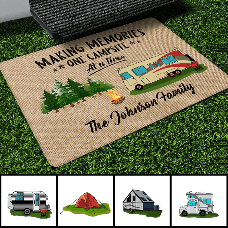 Doormat Camping Making Memories Personalized Doormat 18x30