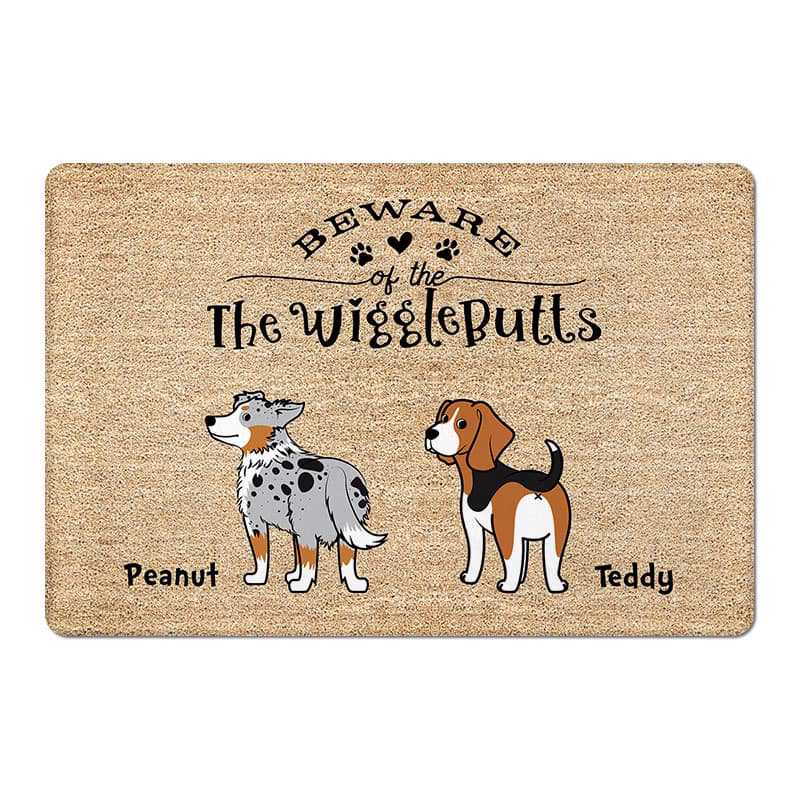 Doormat Dog Welcome Wiggle Butt Club Personalized Doormat