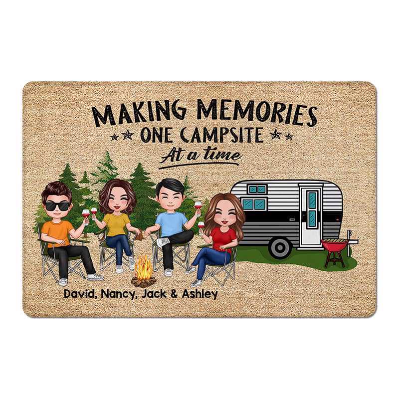 Doormat Doll Camping Friends Personalized Doormat