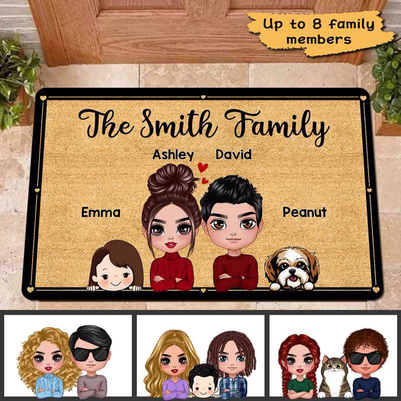 Doormat Family Name Dog Cat Personalized Doormat 16x24