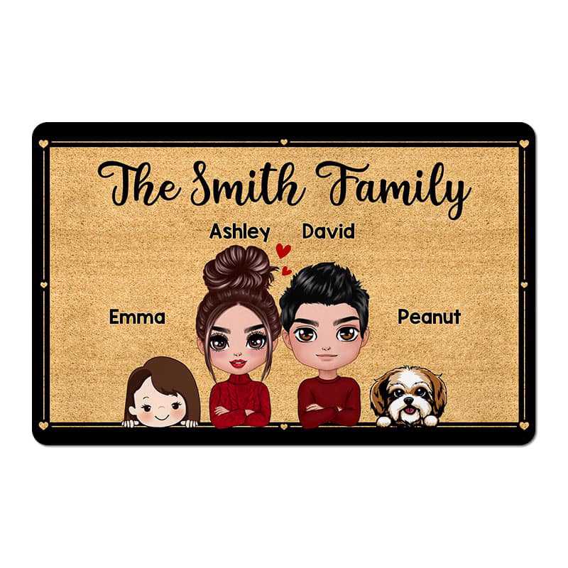 Doormat Family Name Dog Cat Personalized Doormat