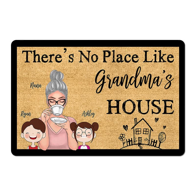 Doormat No Place Like Grandmas Cute Kids Personalized Doormat 16x24