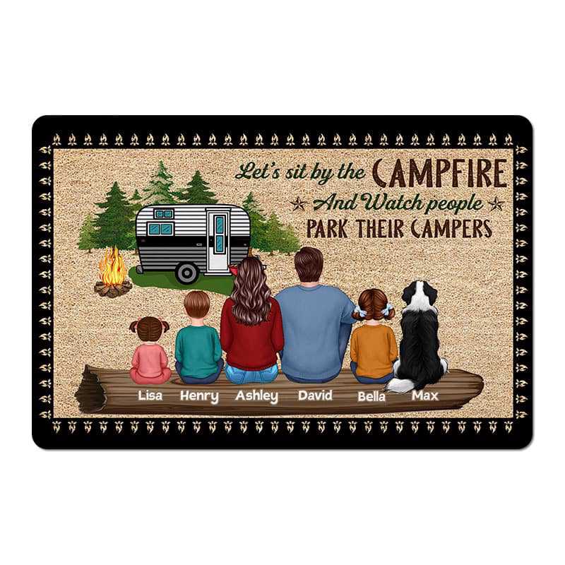 Doormat Sit By The Campfire Camping Family Personalized Doormat