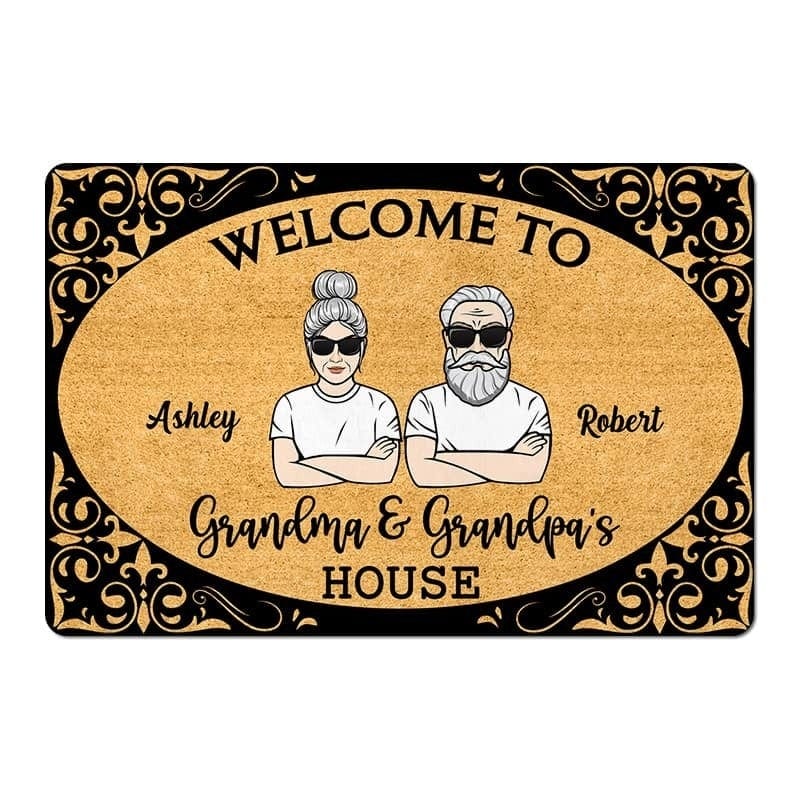Doormat Welcome To Grandma Grandpa Grandparents Gift Personalized Doormat
