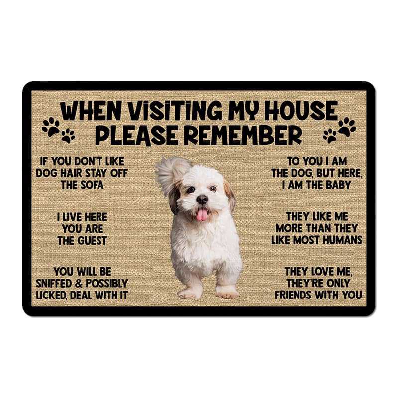 Doormat When Visiting Dog Cat House Photo Personalized Doormat