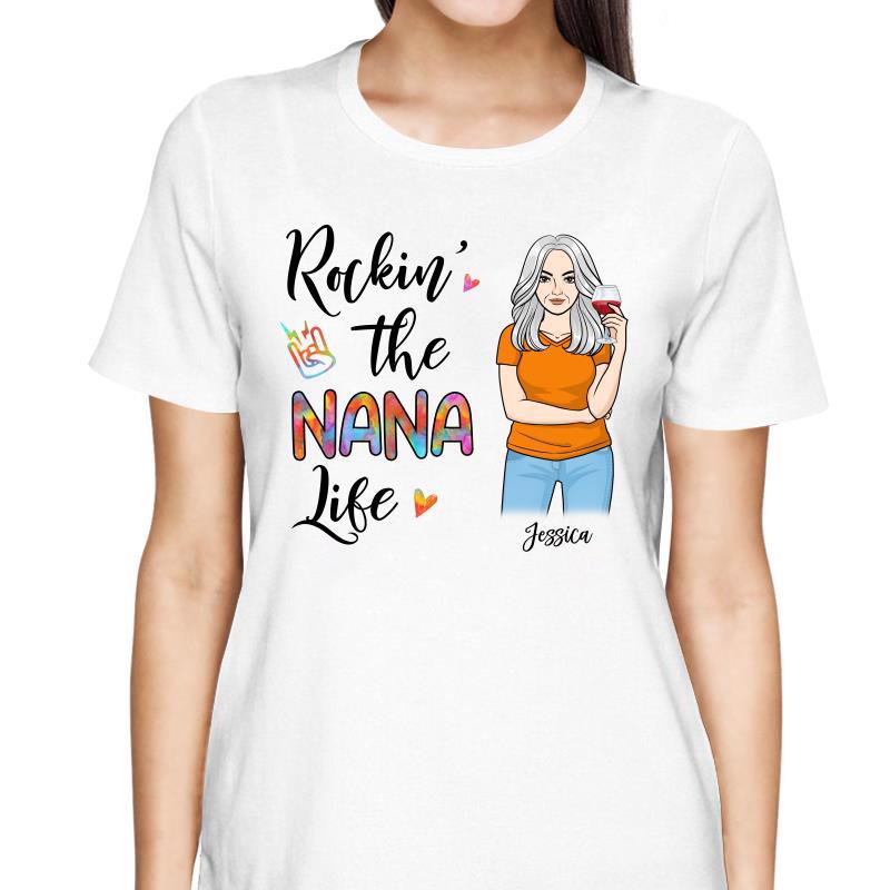 Rockin‘ Grandma Life Drinking Woman Personalized Shirt