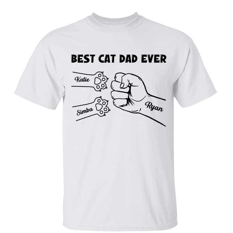Best Cat Dad Simple Line Personalized Shirt