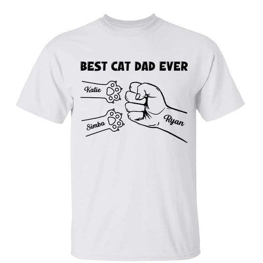 Best Cat Dad Simple Line Personalized Shirt