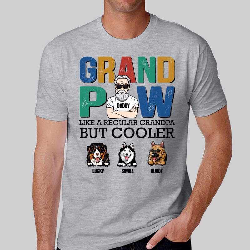 Grandpaw Old Man Gift For Dog Lover Personalized Shirt