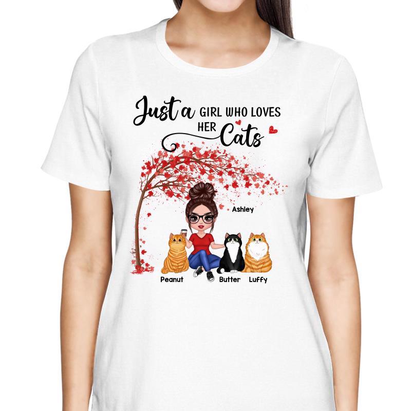 Life Is Better With Cats Sitting Doll Under Tree Personalized Shirt