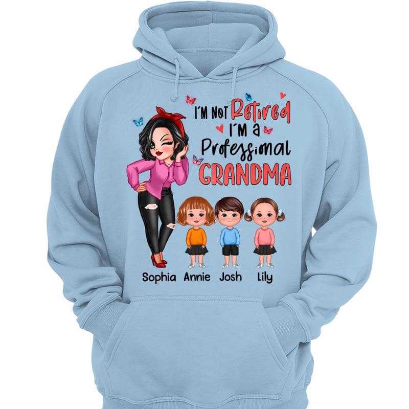 Professional Retired Grandma Gift Personalized Hoodie Sweatshirt