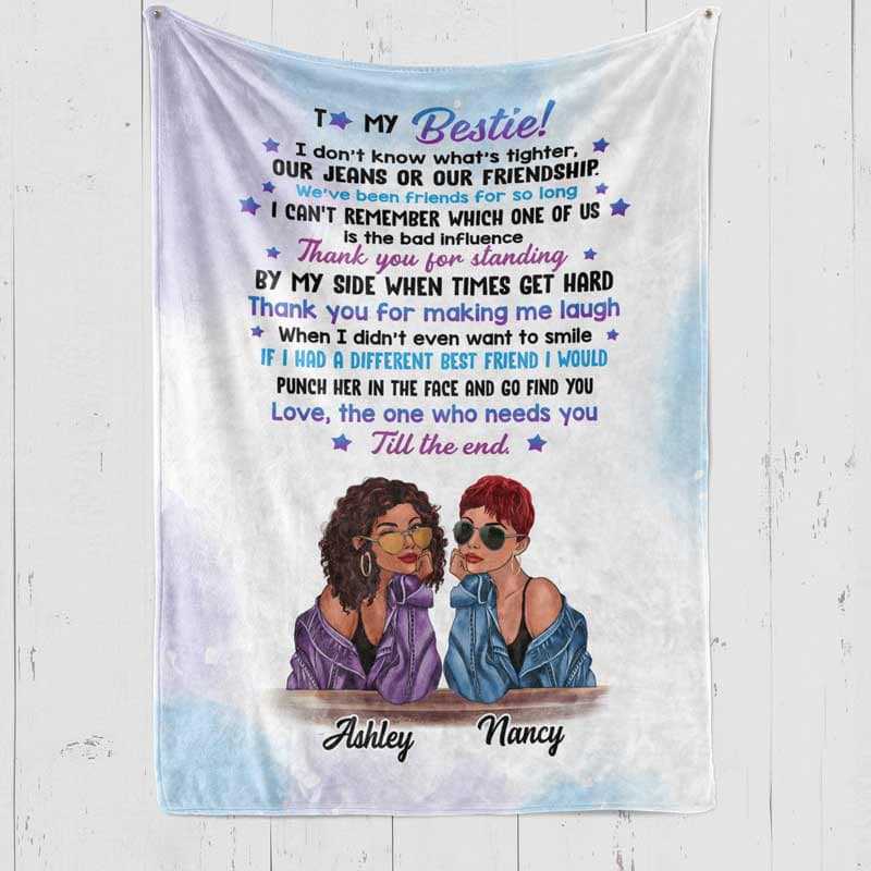 Fleece Blanket Fashion Girls To My Bestie Personalized Fleece Blanket