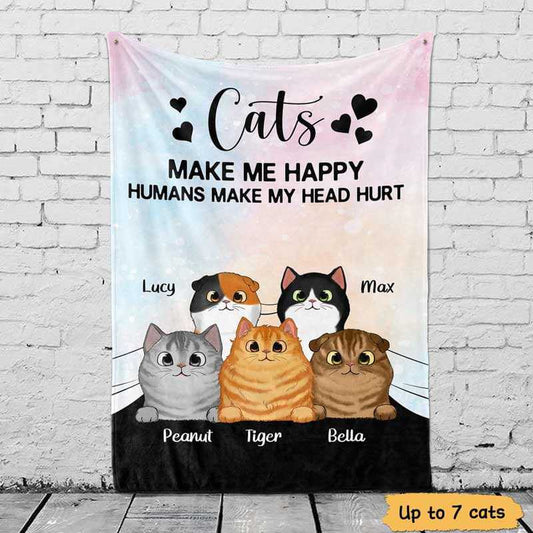 Fleece Blanket Fluffy Cat Personalized Fleece Blanket 30" x 40"