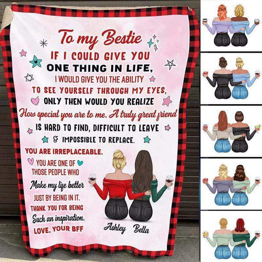 Fleece Blanket To My Bestie Charming Girls Personalized Fleece Blanket 60" x 80" - BEST SELLER