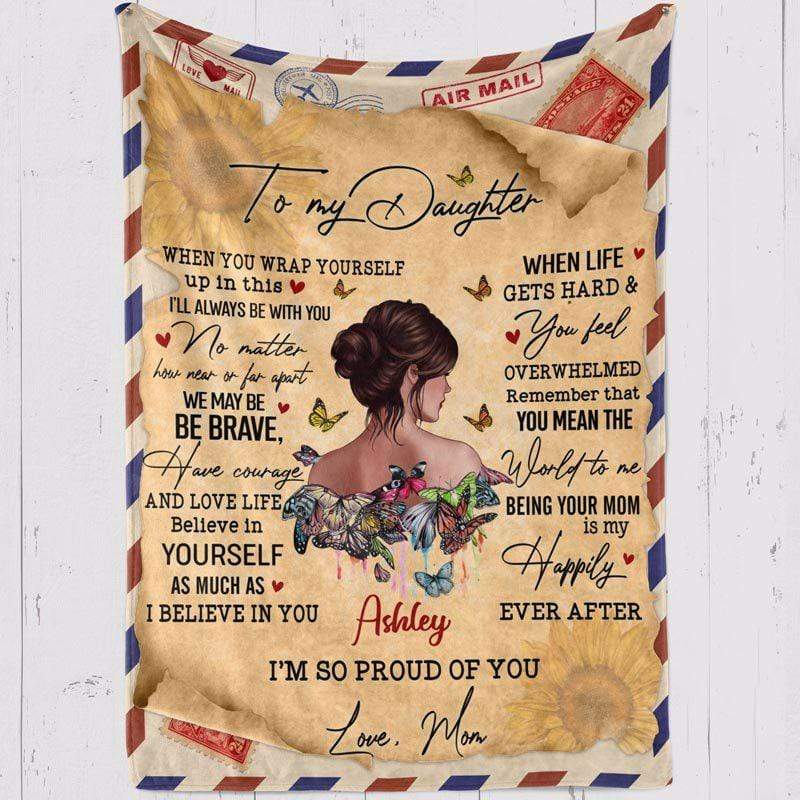 Fleece Blanket To My Daughter Tearing Envelope Personalized Fleece Blanket