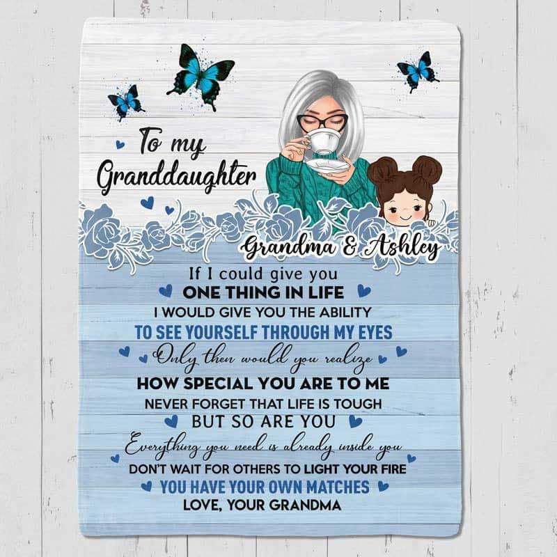 Fleece Blanket To My Granddaughter Grandson Personalized Fleece Blanket