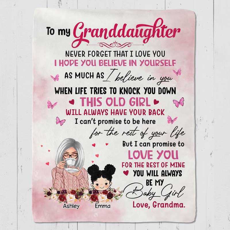 Fleece Blanket To My Granddaughter Grandson Personalized Fleece Blanket