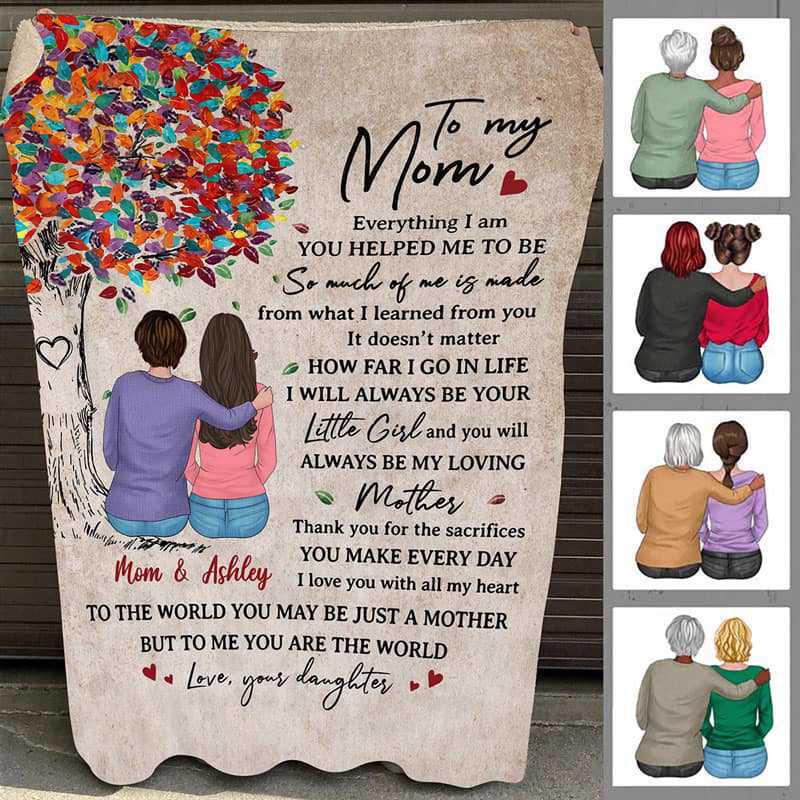 Fleece Blanket To My Mom Colorful Tree Personalized Fleece Blanket 60" x 80" - BEST SELLER