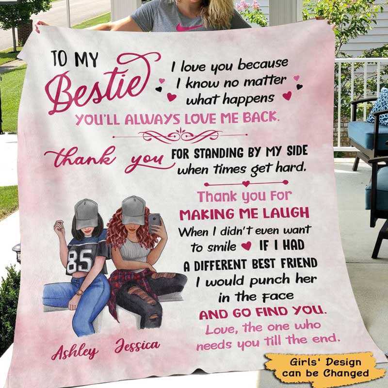 Fleece Blanket To My Selfie Bestie Personalized Fleece Blanket 60" x 80" - BEST SELLER