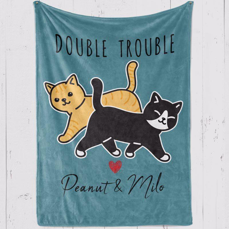 Fleece Blanket Walking Cat Personalized Fleece Blanket