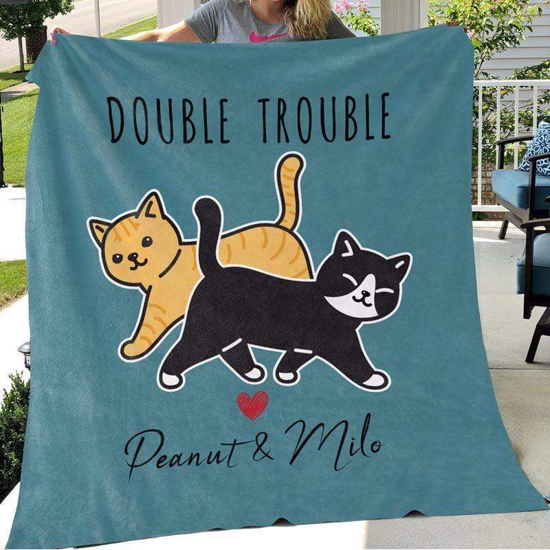 Fleece Blanket Walking Cat Personalized Fleece Blanket