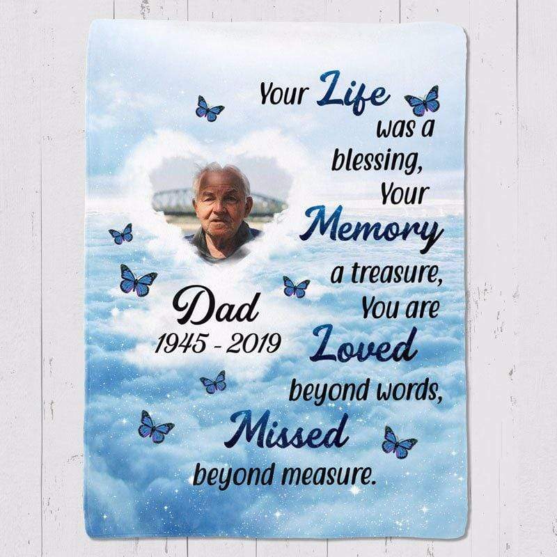 Fleece Blanket Your Life Was A Blessing Memorial Personalized Fleece Blanket