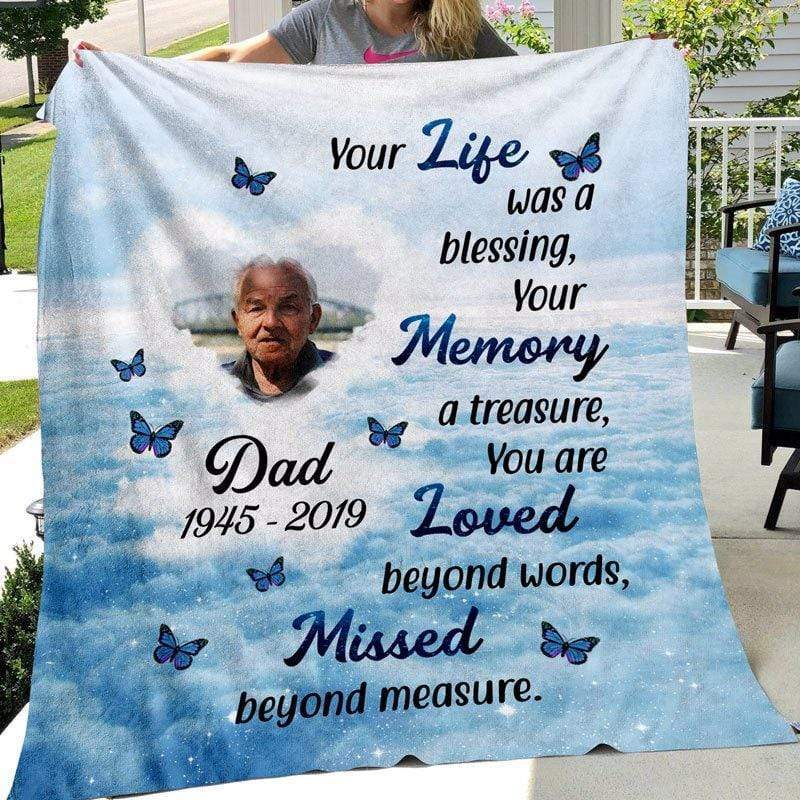Fleece Blanket Your Life Was A Blessing Memorial Personalized Fleece Blanket 60" x 80" - BEST SELLER