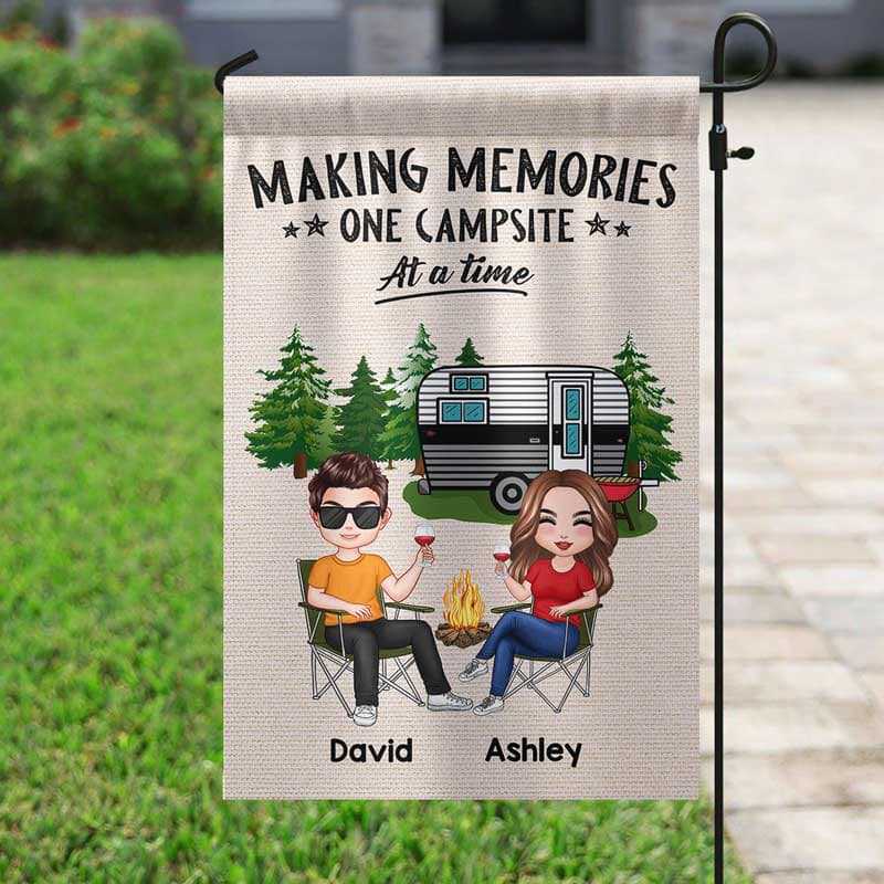 Garden Flag Doll Couple Camping Personalized Garden Flag 12"x18"