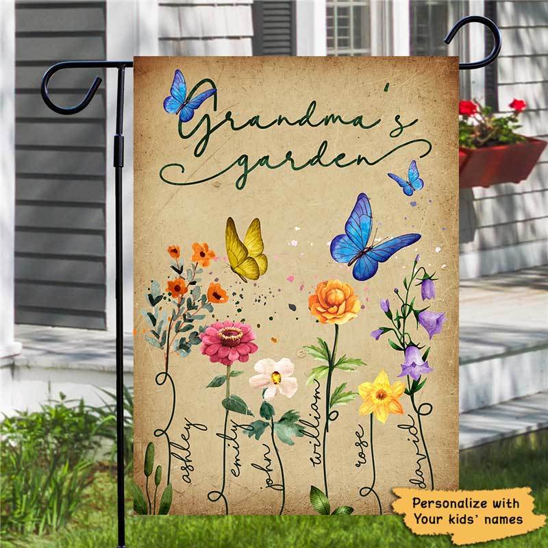 Garden Flag Grandma‘s Garden Personalized Garden Flag 12"x18"