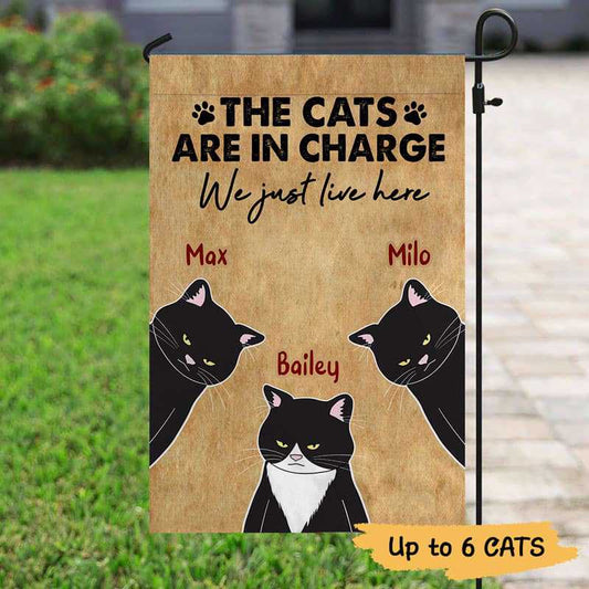 Garden Flag Grumpy Cats Are In Charge Personalized Garden Flag 12"x18"