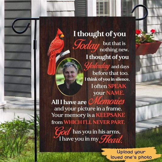 Garden Flag Thought Of You Today Memorial Personalized Garden Flag 12"x18"