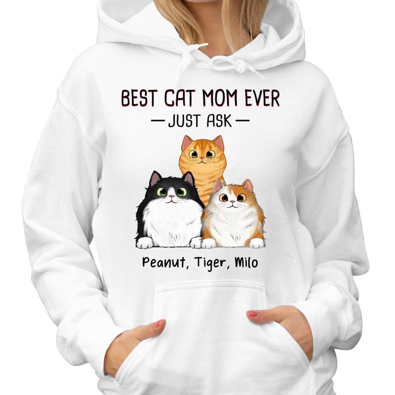 Hoodie & Sweatshirts Best Cat Mom Cat Dad Ever Just Ask Fluffy Cats Personalized Hoodie Sweatshirt