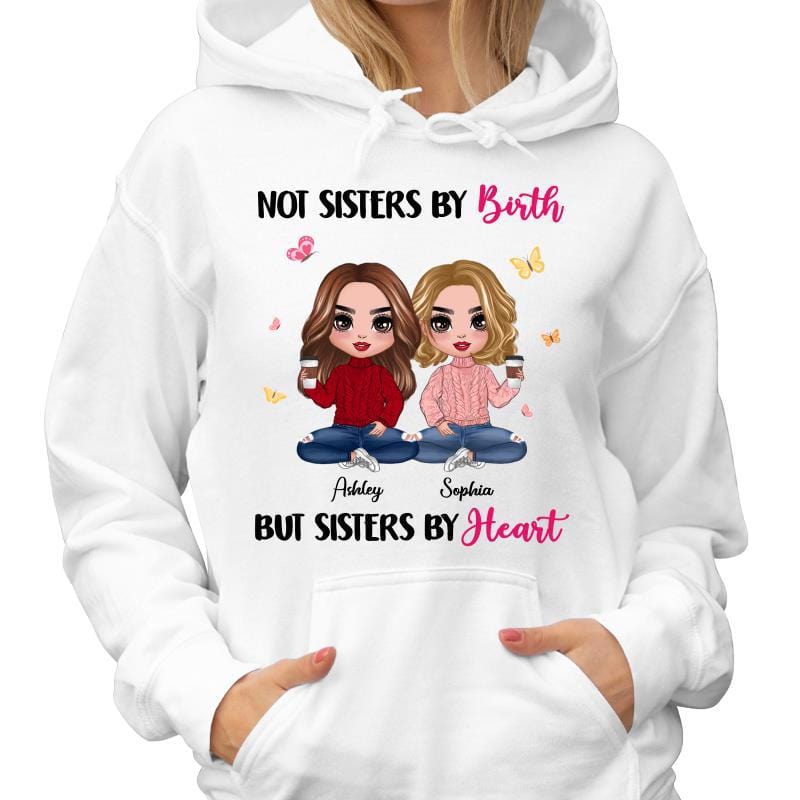 Hoodie & Sweatshirts Butterflies Doll Besties Sisters By Heart Personalized Hoodie Sweatshirt